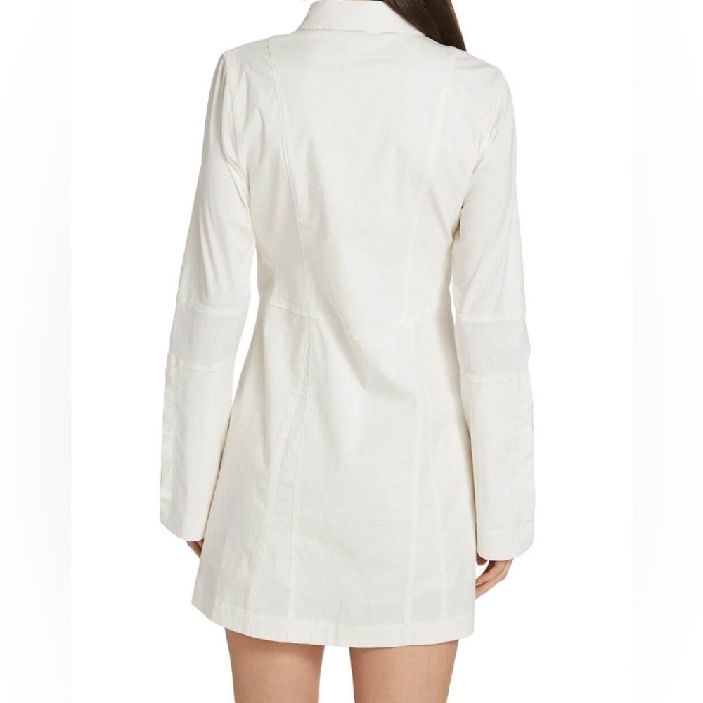 Woman’s Free People White Button-Up Shirt Long Sleeve Dress (Large) - Picture 3 of 13